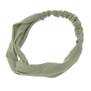 Simple Solid Elastic Cross Headwrap Green